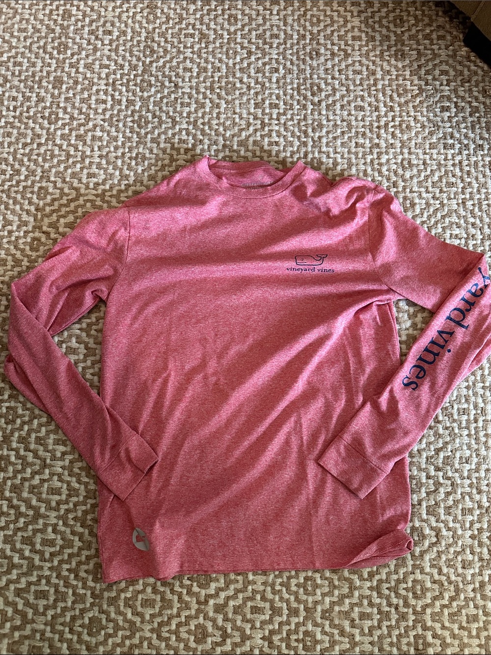 Vineyard Vines Kids Long-Sleeve Performance Tee in Heather Pink